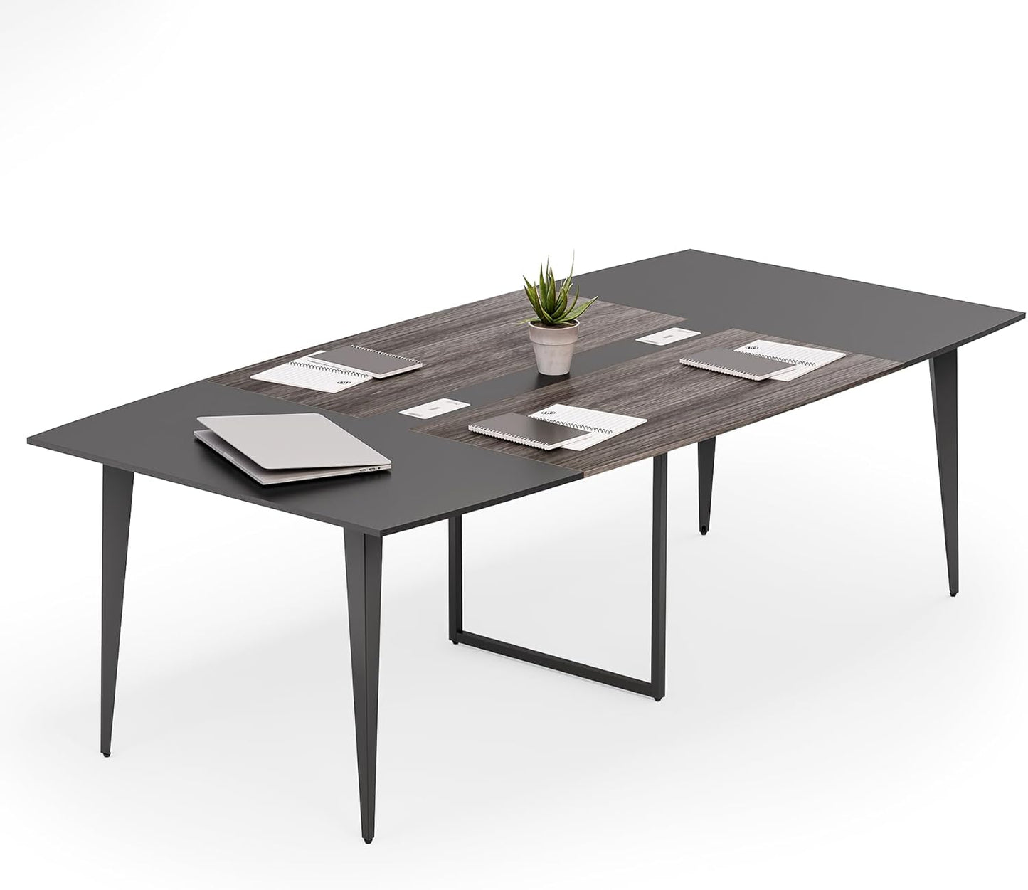 LITTLE TREE 6 FT Conference Room Table, 70.86L x 35.43W x 29.52H Inches Boat Shaped Meeting Seminar Boardroom Table