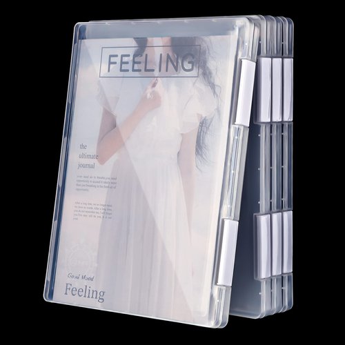4 Pcs Magazine Protectors for Collectors A4 File Paper Storage Box Magazine Covers Plastic Protector Clear Portable Project Case Holder Folder Document Organizer for Office Supplies, 12. 1 x 9. 1 Inch