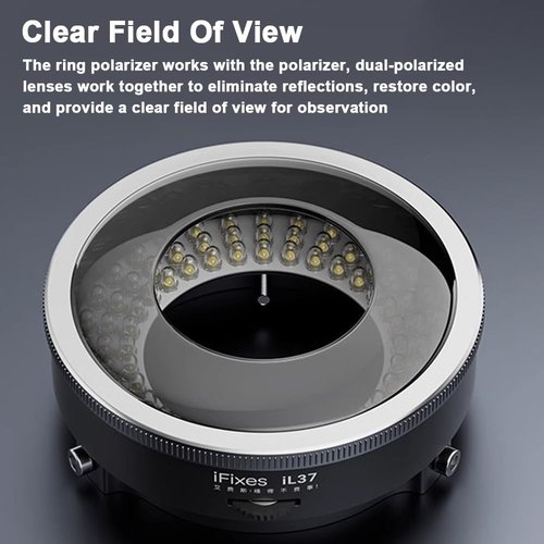 iFixes iL37 Microscope - Polarized Optical System with 96 LED Illuminating Ring Light