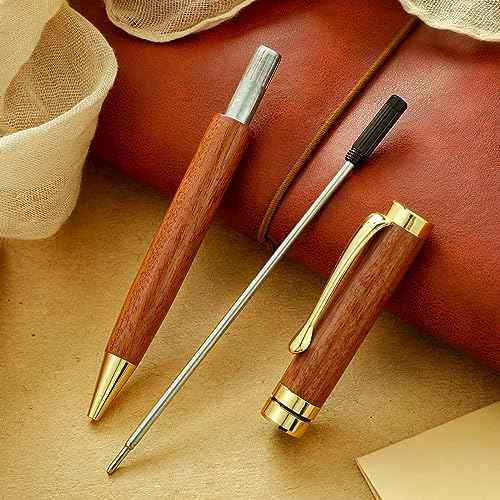 Yeaqee 18 Pcs Luxury Wood Ballpoint Pens 1.0mm Elegant Fancy Wooden Black Ink Pens Graduation Gift for Men Women Employee Teacher Journaling Executive Business