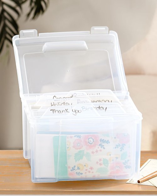 The Lakeside Collection Card File Box with 6 Dividers