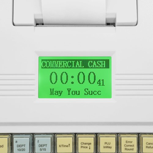 Electronic Cash Register, 40 Keys Commercial Electronic Cash Register with LED Display and Thermal Print Head POS System for Catering, Supermarket Retail