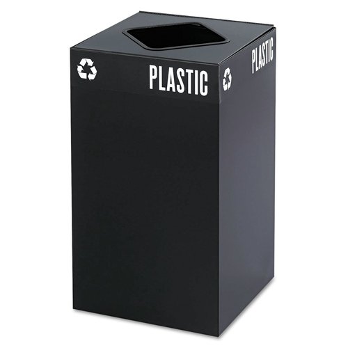 Safco 2981BL Public Square Recycling Receptacle Base, 25-Gallon, (Top Sold Separately), Black