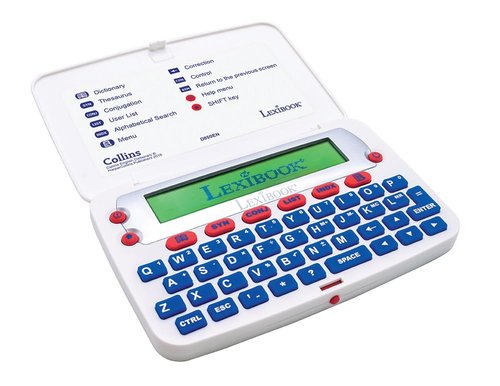 LEXiBOOK - The Collins English Dictionary, 13th Edition - Electronic Dictionary, Definitions, Thesaurus, Conjugation, Phonetic Spellchecker, Crossword Solver, with Battery, Blue/White, D850EN