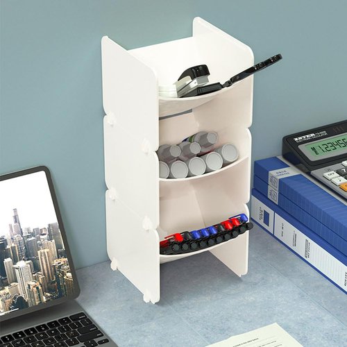 kaileyouxiangongsi 3-Tier Multipurpose Desktop Organizer - Stackable Plastic Penholder | Desk, Makeup, Dorm Caddy, Classroom Art Organizers （off-white）