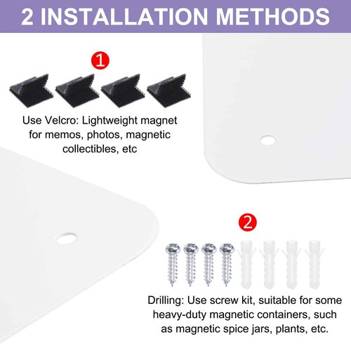 PATIKIL 11x17 Magnetic Board, 2pcs Magnet Board Magnetic Wall Board Bulletin Board Small Metal Display Board Steel for Wall Magnets Collection Display Photo Spice Note Craft Fridge, White