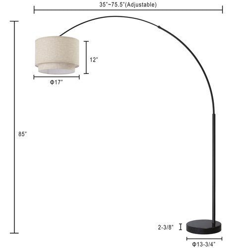 Major-Q Arc Floor Lamp Modern 81" Tall Standing Lamps for Living Room - Stand Up Arching Lamp (6938DS-BEIGE)