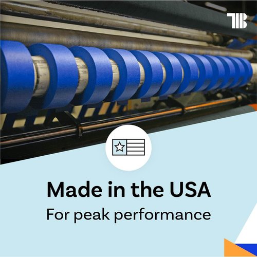 Blue Painters Tape 1.5 inch x 60 Yards - Case of 32 Rolls, Made in America, Clean Removal, UV-Resistant Blue Painters Masking Tape in Bulk (1.5" x 180')
