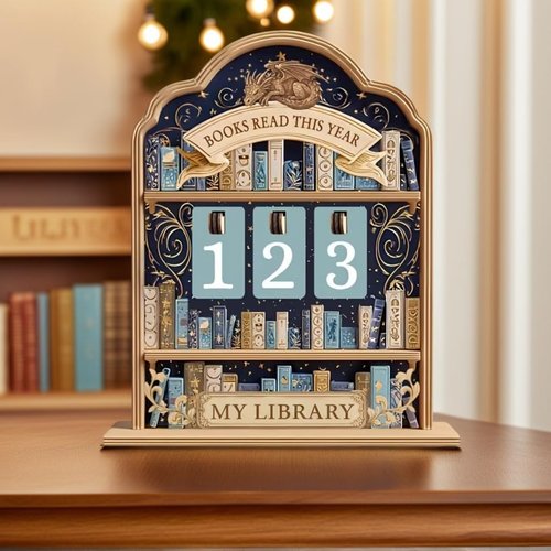 Regine Switzerland Bookshelf Read Tracker - Yearly Book Counter for Reading Nook Decor