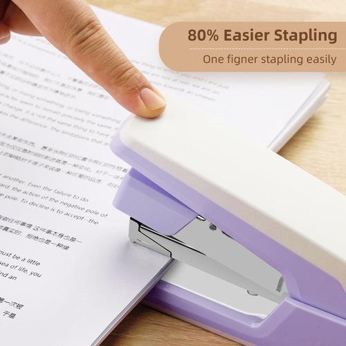 Deli Stapler - Heavy Duty Desk Stapler with 40-50 Sheet Capacity | Effortless One-Touch Loading, 3 Pack in 3 Colors