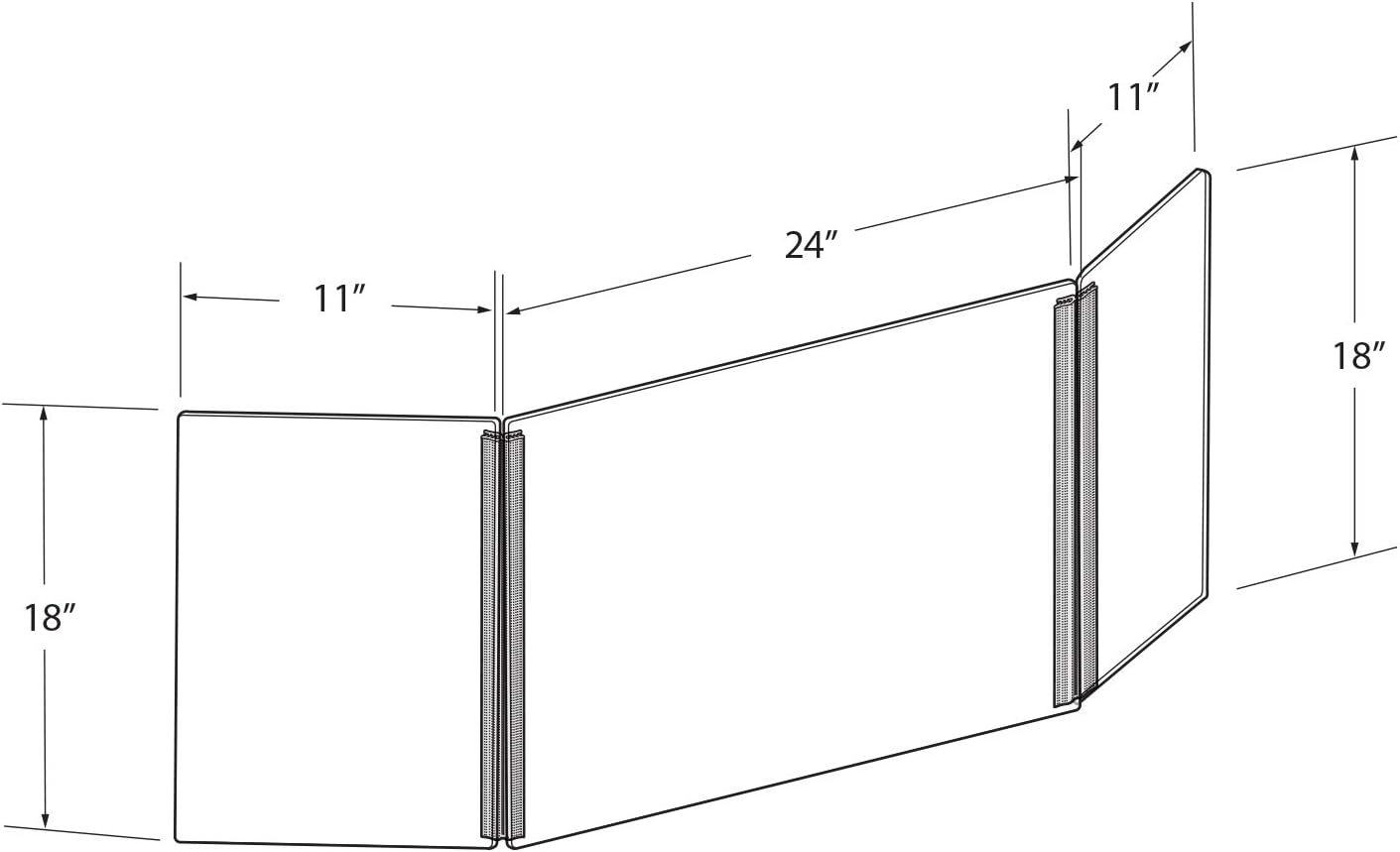 Azar Displays Tri-Fold Protective Sneeze Guard - Portable Plexiglass Barrier | 46" x 18" Acrylic Desk Shield