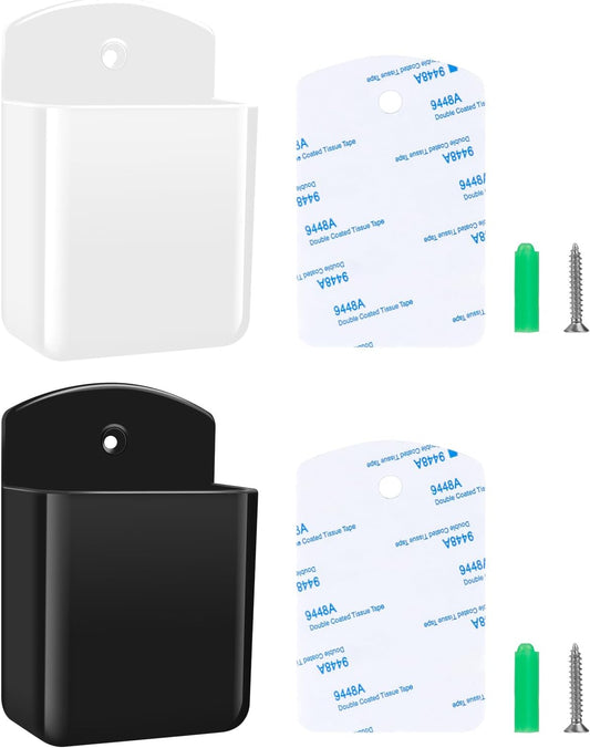 Skiennix Remote Control Holders - Self-Adhesive Wall Mount Storage Box Organizer | 2 PCS Set for Home & Office