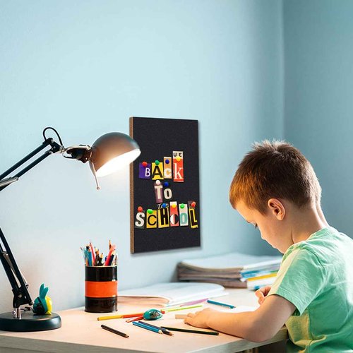 Umtiti Cork Board 17"x 8" Self-Adhesive Black Cork Board, 1/2" Thick Cork Boards, 12 Pack Black Bulletin Board (4320BK-12mm-12p)