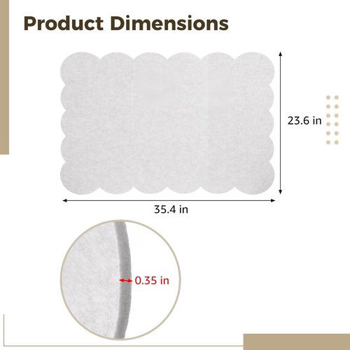 Scalloped Felt Bulletin Board - Large 35.4x23.6 Foldable Self-Adhesive Photo Board for Home & Office