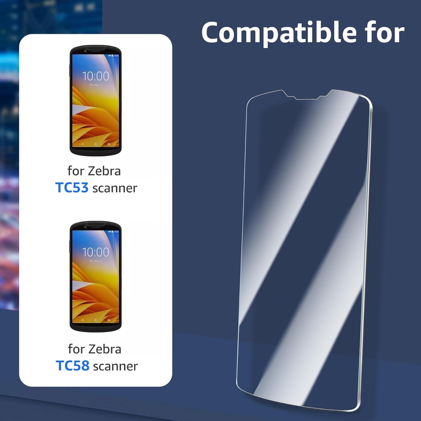 Zebra Tempered Glass Screen Protector - 9H Scratch-Resistant HD Protection for TC53/TC58 (New 2026)