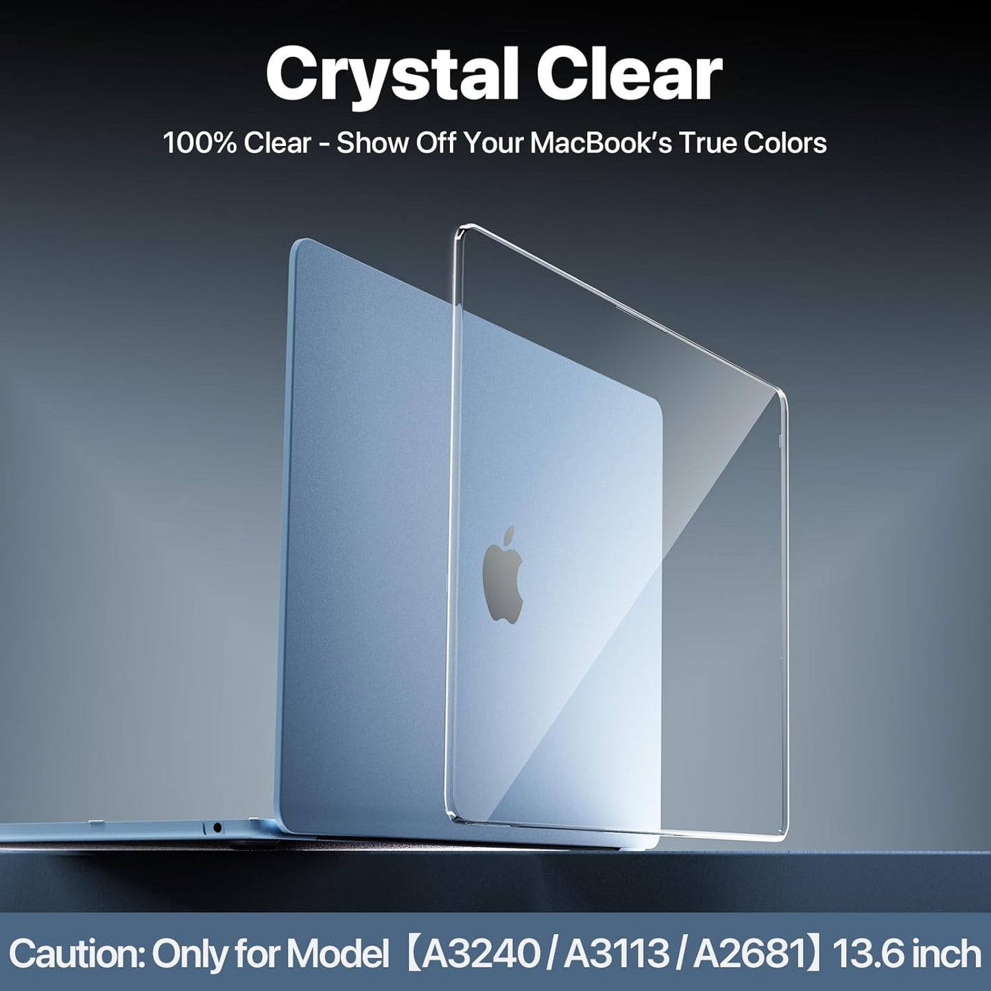 Soonjet MacBook Air 13-Inch Case - Crystal Clear Shell | Fits 2022-2026 Models, Color-Matched Design