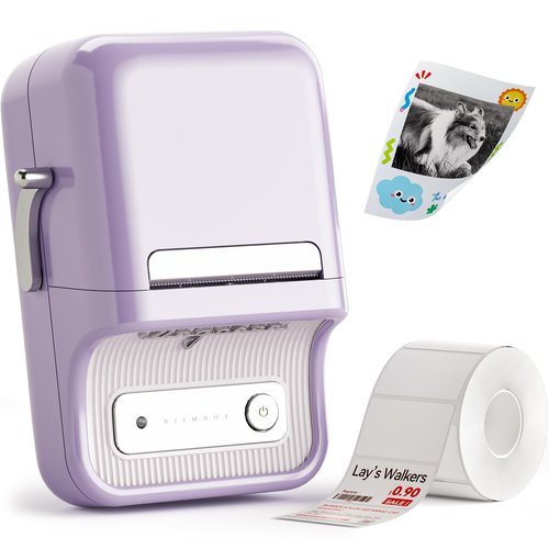 NIIMBOT B21 Pro Sticker Printer, 300DPI, Fun APP, Portable Inkless Label Printer, Bluetooth Sticker Maker for DIY Crafts, Notes, Scrapbook, Photo, Custom Labels & Gifts,Home Organization (Violet)