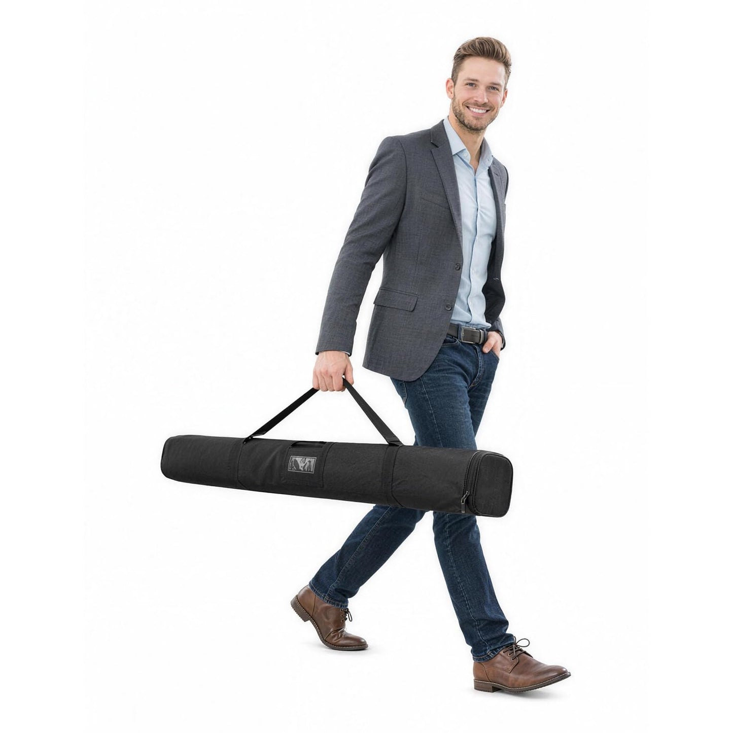 B.B.F MAKE Retractable Banner Stand Hardware 33" x 81" (Stand & Carrying Bag ONLY - No Printing Included) - Heavy-Duty Aluminum Base with Non-Slip Feet - Professional Hardware for 33x81 Inch Banners - 30-Sec Setup