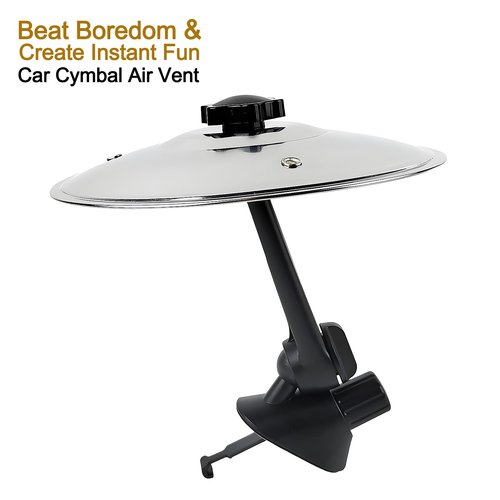 Car Cymbal Air Vent, Fun Mini Drum Cymbal For Car Vent, Quirky Gift for Drivers, Drummers & Music Lovers (Silver-1pcs)