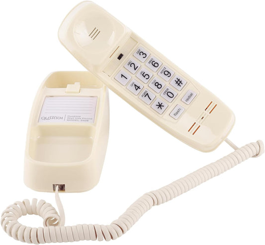 Vintage Princess Corded Landline Phone - 110dB Loud Ringer & Flashing Visual Alert | Easy to Use for Seniors - Beige
