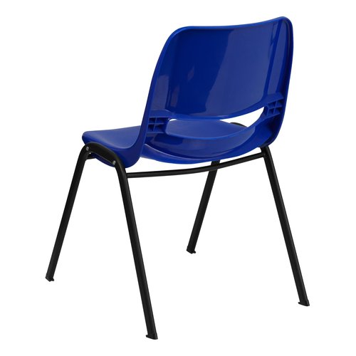 Flash Furniture HERCULES Series 440 lb. Capacity Kid's Navy Ergonomic Shell Stack Chair with Black Frame and 14" Seat Height