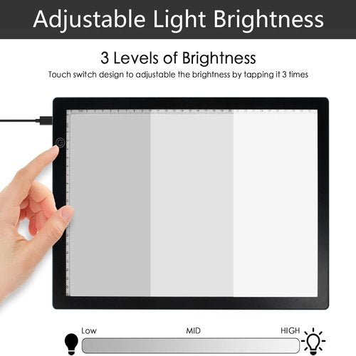 Slide Viewer Light Pad for Slides and Film Negative Scanning, Ultra-Thin A4 Size Magnetic Backlight with 3 Brightness Levels, USB Powered
