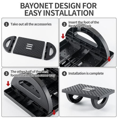 CasaZenith Foot Rest for Under Desk at Work - Ergonomic Foot Stools for Under Office Desk - Rocking Footrest with Roller Massager - Leg Rest for Chair, Computer Gaming - Promote Leg Circulation