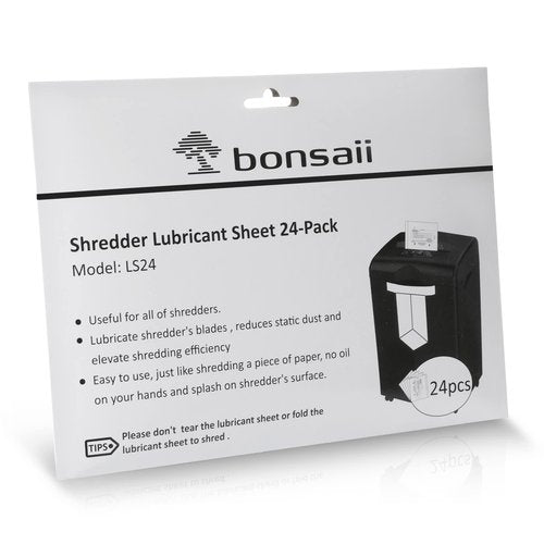 Bonsaii Paper Shredder Lubricant Sheets, 24-Pack (8.4 x 5.9 inch/Piece)