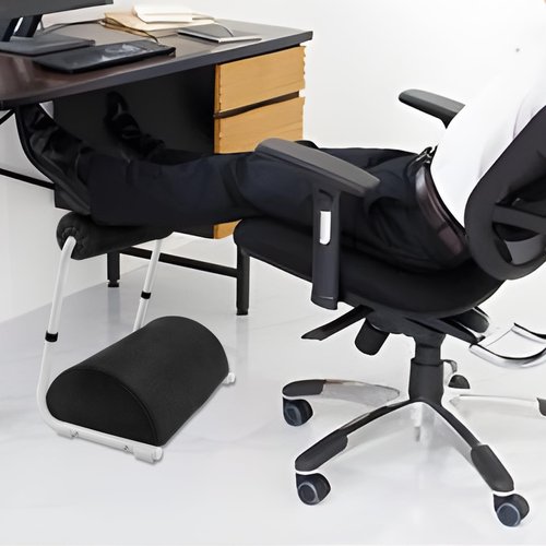 Foot Rest for Under Desk at Work - 3 Positions Height Adjustable Leg Rest for Office or Home Use, Ergonomic Footrest with Detachable Cushion
