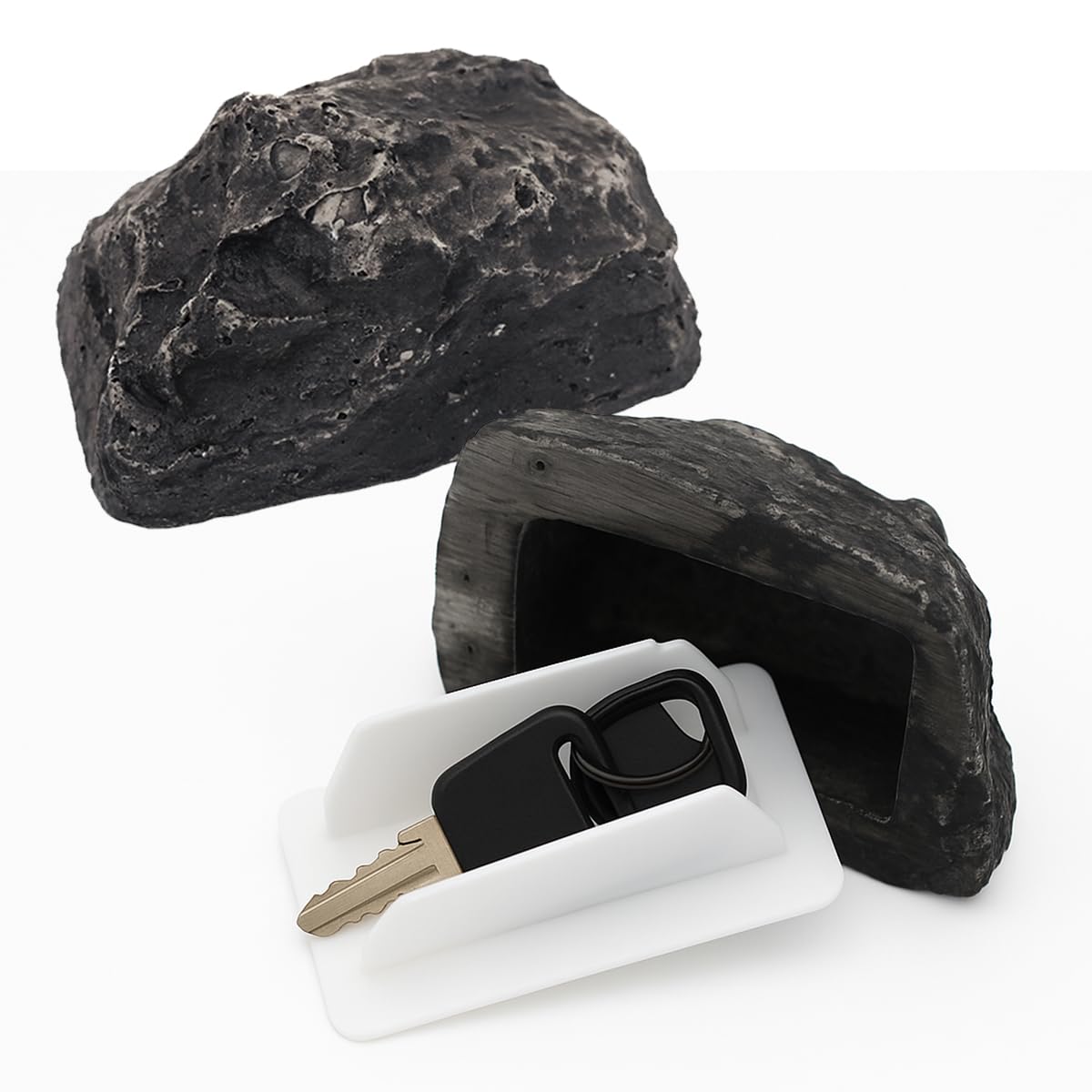 Hidden Holder Rock for Outside – Waterproof Spare Key Hider, Realistic Outdoor Key Hiding Spot, Fake Rock Safe for Garden, Yard, Driveway Security
