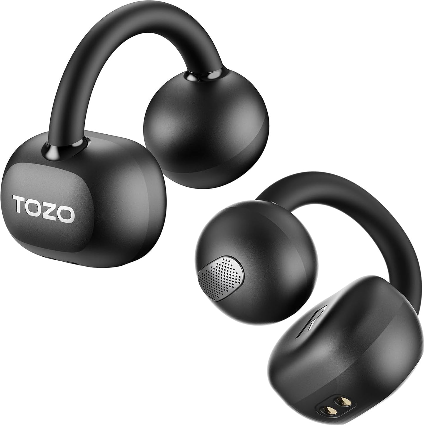 TOZO OpenEarRing Wireless Earbuds - Lightweight Comfort with 40H Playtime & Smart Display | Black