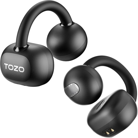 TOZO OpenEarRing Wireless Earbuds - Lightweight Comfort with 40H Playtime & Smart Display | Black