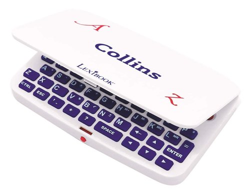 LEXiBOOK - The Collins English Dictionary, 13th Edition - Electronic Dictionary, Definitions, Thesaurus, Conjugation, Phonetic Spellchecker, Crossword Solver, with Battery, Blue/White, D850EN