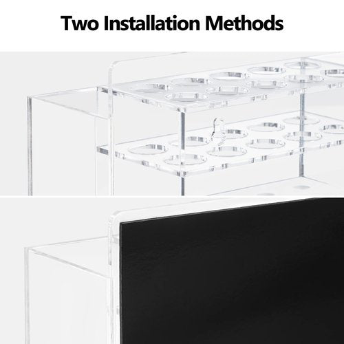 HBlife Acrylic Magnetic Dry Erase Marker Holder for Whiteboard, Wall Mount 10 Slots Magnet Pen Pencil Holder for Fridge Refrigerator, Locker Organizer Accessories for School Classroom Office, Clear