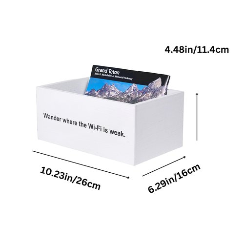 GoFika National Park Map Brochure Holder Wood Decor Box for NPS&NatGeo Perfect for U.S. Park Lovers (White)