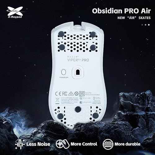 X-Raypad Obsidian Air/Pro Air Speed Mouse Skates, U-PE Universal Dot Mouse Skates Offers Excelent Wear Resistance, Speed & Control Abrasion Resistance Less Noise