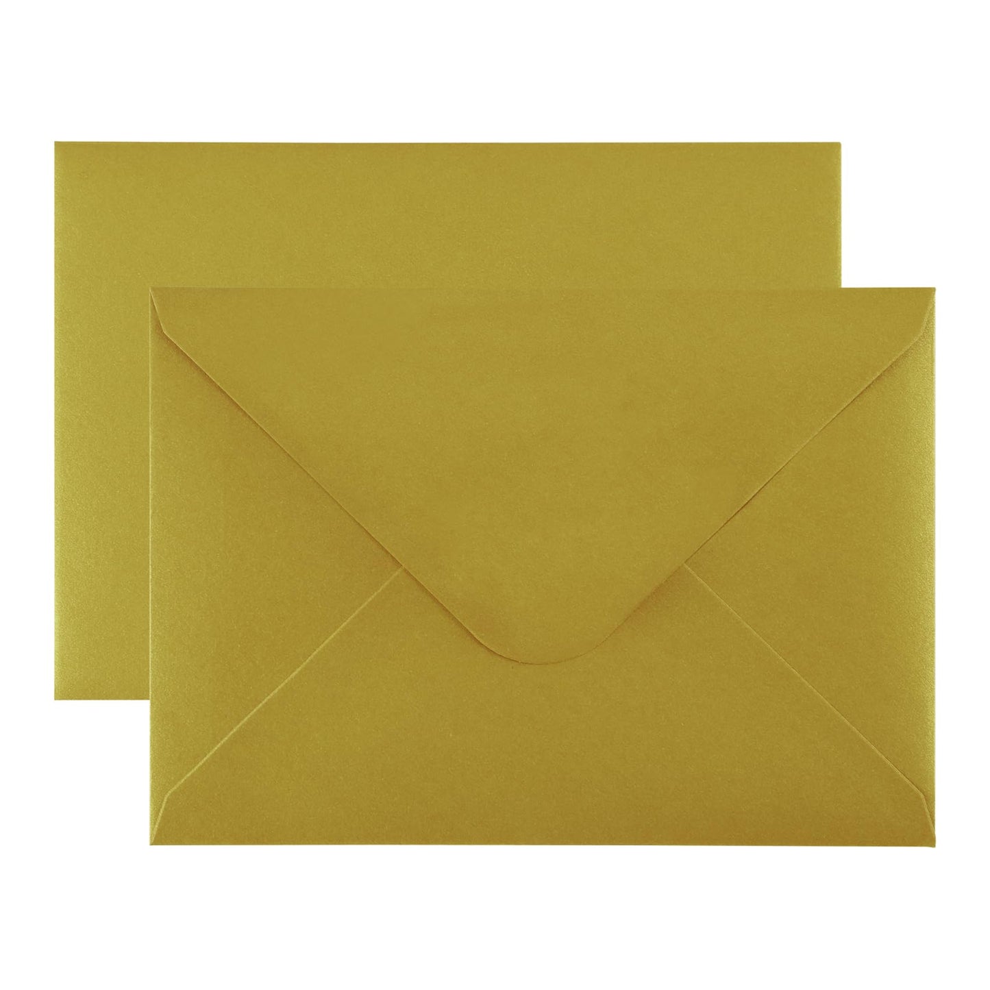 Granhoolm 100 Pack 5x7 Envelopes,A7 Invitation Envelopes V Flag 5.25 x 7 .25 for 5x7 Cards,Ideal For Invitations,Weddings,Parties,Greeting Cards,Photos(Gold Pearl Paper)