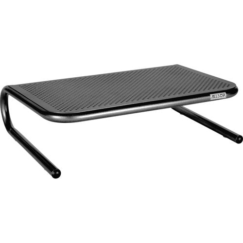 Allsop Metal Art Jr. Monitor Stand, 14-Inch wide platform holds 40 lbs with keyboard storage space - Pearl Black (30165)