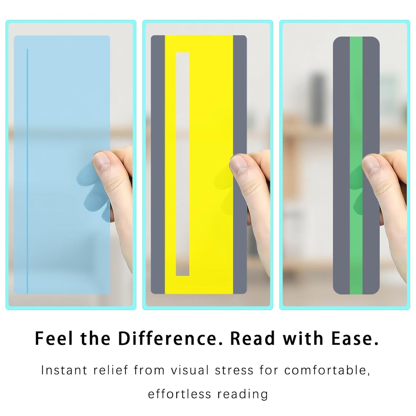 Skiennix Colorful Guided Reading Strips - 25 Pcs Set with 5 Sizes for Dyslexia & ADHD | Enhance Reading Focus