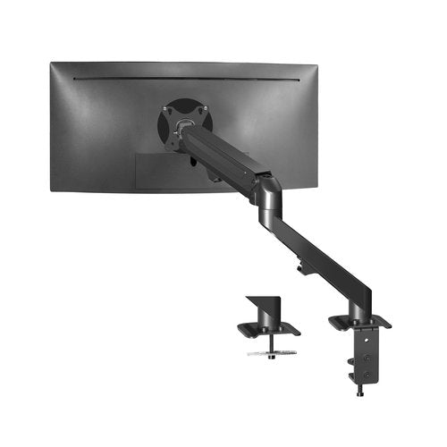 VIVO Articulating Single 17 to 27 inch Pneumatic Spring Arm Clamp-on Desk Mount Stand, Fits 1 Monitor Screen with Max VESA 100x100, Black, STAND-V101O
