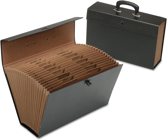 Skiennix Expanding File Box - 19-Tab Latch Closure for Organized Document Storage