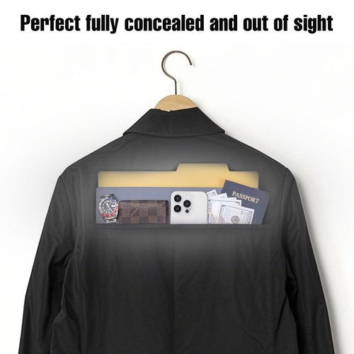 KOSMCCO Lockable Hidden Hanger Diversion Safe - Secret Storage with Pocket for Money & Valuables, Fits Under Clothes, Home Travel Security Safe