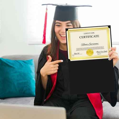 150 Pcs Certificate Kit Include 50 Certificate Holders 50 Paper and 50 Embossed Seal Stickers Diploma Covers for Graduation, Competition Supplies(Black)