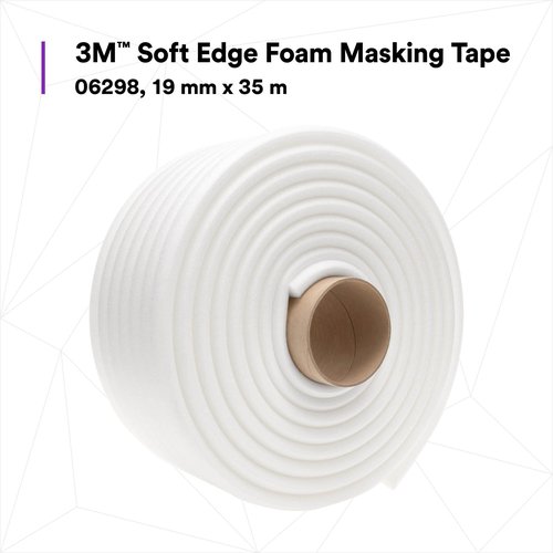 3M Soft Edge Foam Masking Tape 06298, Professional Grade, Quick and Effective Seal, Flexible, Adjustable, 21 mm x 49 m