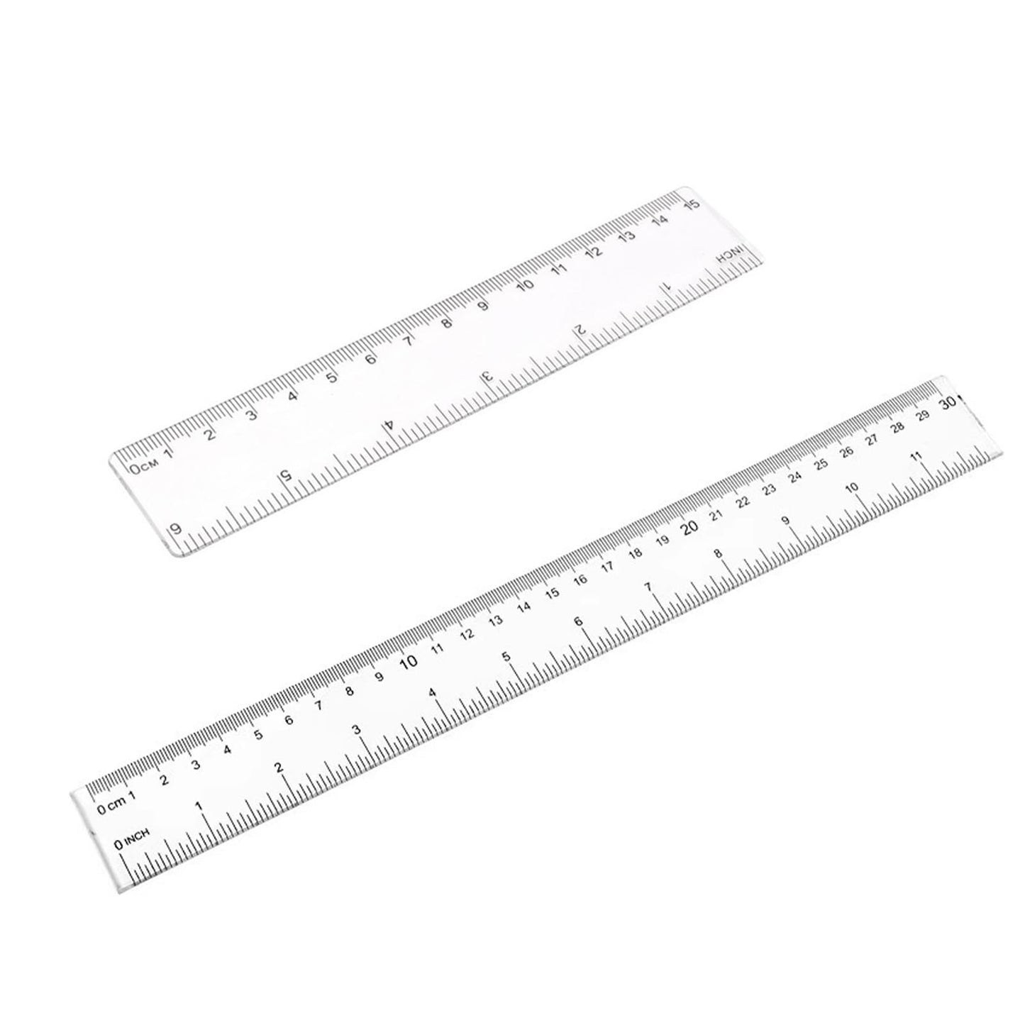 Ruler 12 Inch,12 and 6 Inch Ruler Clear Plastic Rulers with Inches and Centimeters School Office