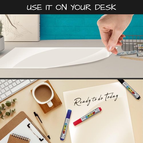 HA SHI Clear Adhesive Sheets Roll - 18" x 78" (6.5 Ft) | Includes 3 Dry Erase Markers & Bulletin Board Paper