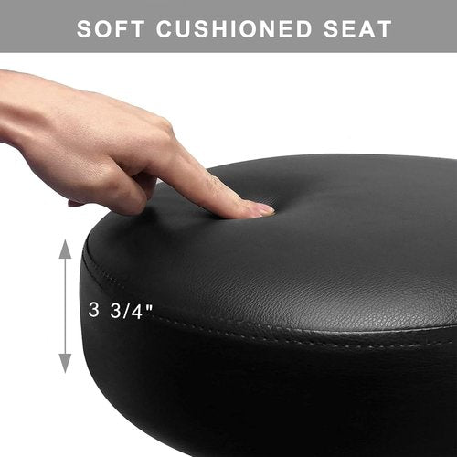 Heavy Duty Shop Stool | Ergonomic Backrest, Lockable Wheels & Adjustable Height, 350lbs Capacity (Black, 26"-31")