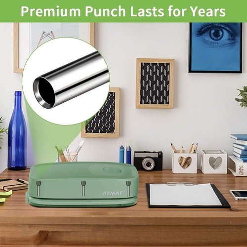 AFMAT Electric 3 Hole Punch - Effortless 20-Sheet Puncher for Binders | 9/32" Hole Diameter, Heavy Duty
