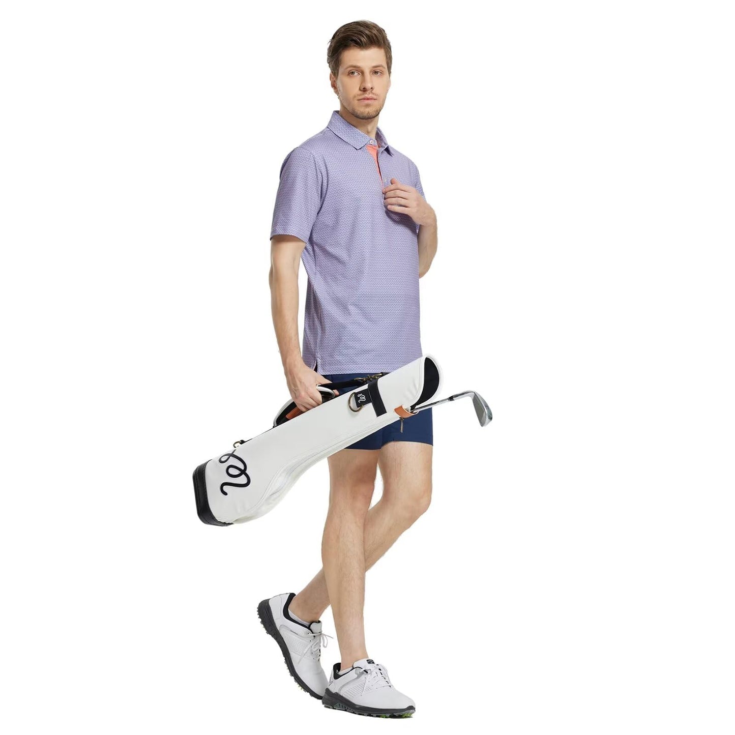 M MAELREG Polo Shirts for Men Quick Dry Fit Short Sleeve Performance Moisture Wicking Print Men’s Golf Shirts