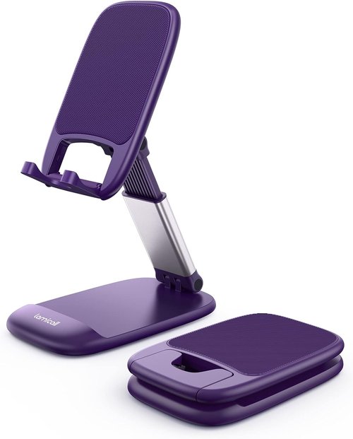 Lamicall Purple Phone Holder - Stylish Dark Purple Cellphone Stand for iPhone & Smartphones 4-8''